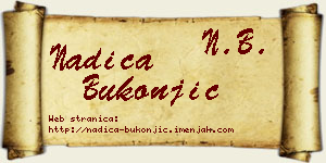 Nadica Bukonjić vizit kartica